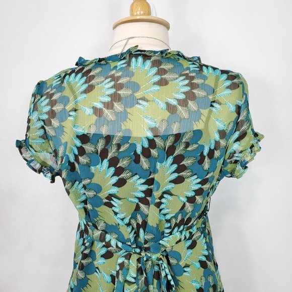 Duo Maternity 2 Piece Short Sleeve Textured Chiffon Tie Back Top Size M - Picture 9 of 12